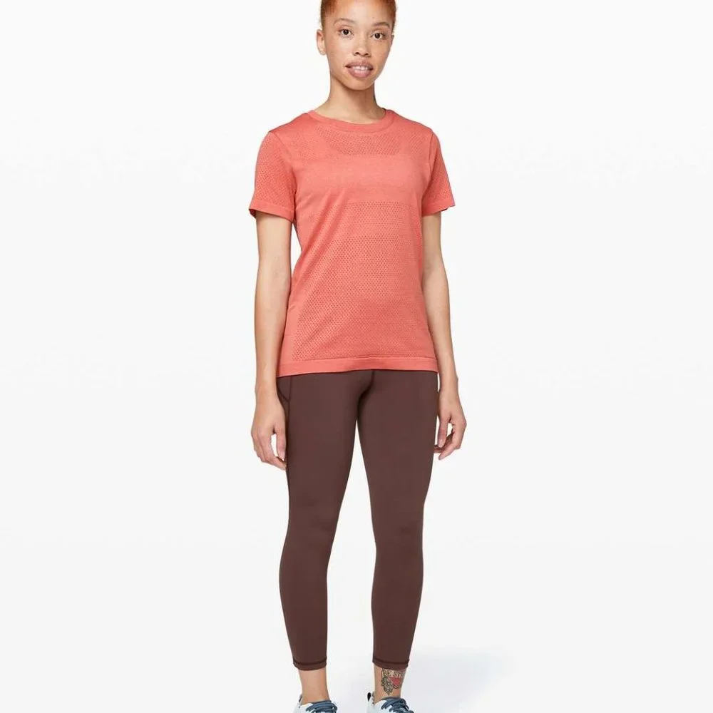 Lululemon Breeze By Short Sleeve Rustic Coral Size 8 NEW - Picture 3 of 13